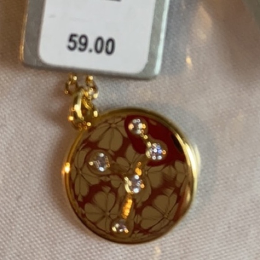 Virgo Zodiac Disc Pendant Necklace gold tone ♍️